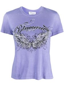 Blumarine t-shirt en coton à logo imprimé - Violet