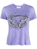 Blumarine t-shirt en coton à logo imprimé - Violet Blumarine t-shirt en coton à logo imprimé - Violet