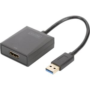 Digitus DA-70841 USB 3.2 Gen 1 (USB 3.0) / HDMI Adapter [1x USB 3.2 Gen 1 stekker A (USB 3.0) - 1x HDMI-bus] Zwart Afgeschermd 15.00 cm