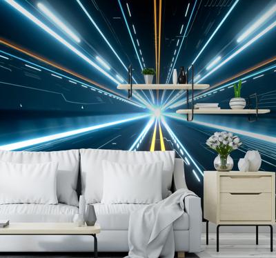 Fotobehang 3d Geometrische tunnel