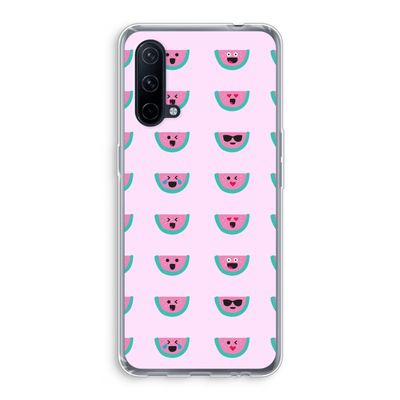 Smiley watermeloenprint: OnePlus Nord CE 5G Transparant Hoesje