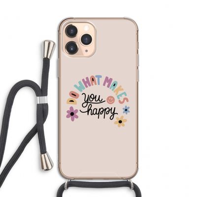 Happy days: iPhone 11 Pro Transparant Hoesje met koord