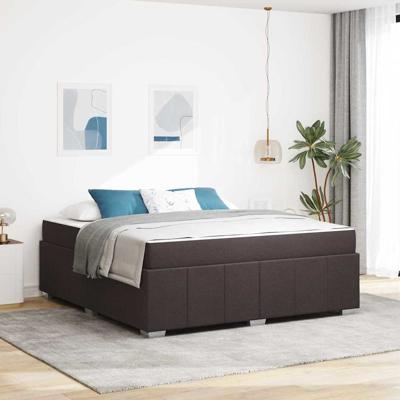 Bedframe met matras Donkerbruin 180 x 200 cm Stof
