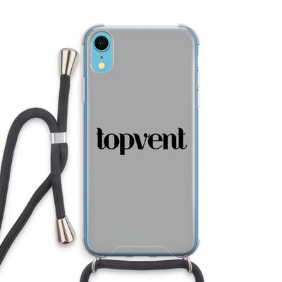 Topvent Grijs Zwart: iPhone XR Transparant Hoesje met koord