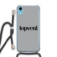 Topvent Grijs Zwart: iPhone XR Transparant Hoesje met koord
