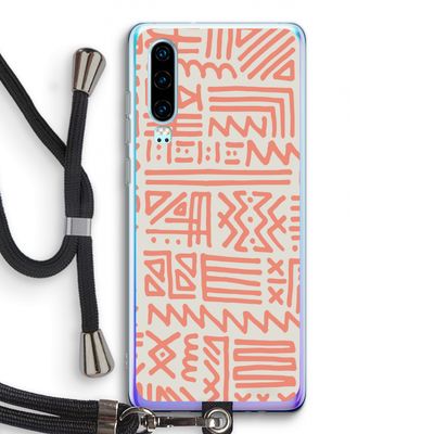 Marrakech Pink: Huawei P30 Transparant Hoesje met koord