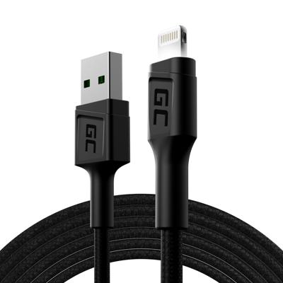 Green Cell KABGC12 Lightning-kabel 2 m Zwart