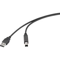 Renkforce RF-6830424 USB-kabel USB 2.0 USB-A stekker, USB-B stekker 0.50 m Zwart