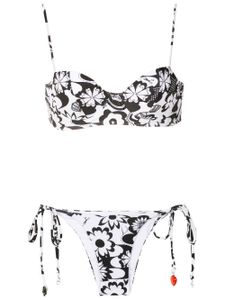 Amir Slama bikini à fleurs - Noir