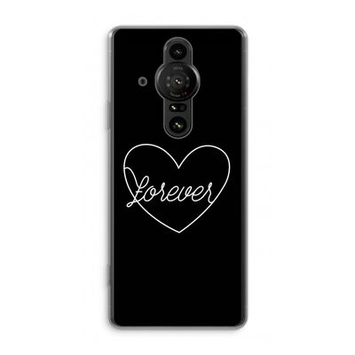 Forever heart black: Sony Xperia Pro-I Transparant Hoesje
