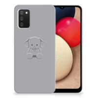 Samsung Galaxy A02s Telefoonhoesje met Naam Grijs Baby Olifant