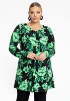 Yoek Tuniek met plooien FLORENCE | Zwart | Maat 42/44