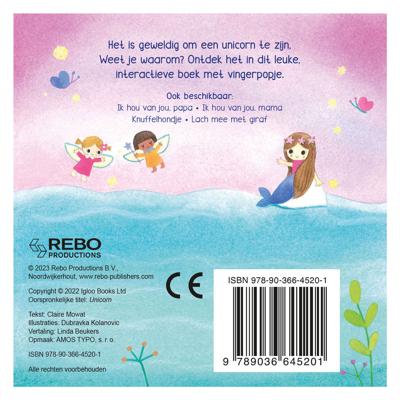 Rebo Publishers Unicorn - vingerpopboekje