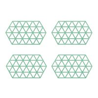 Krumble Siliconen pannenonderzetter Hexagon lang - Groen - Set van 4 - thumbnail