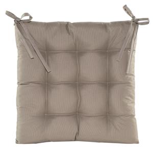 Stoelkussen - gewatteerd - taupe - 38x38 cm - binnen/buiten