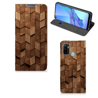 Book Wallet Case voor OPPO A53 | A53s Wooden Cubes - thumbnail