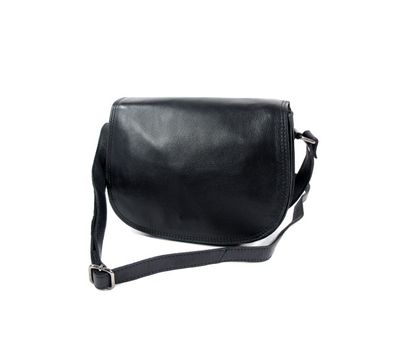 Nappa leren dames schoudertas zadeltas zwart