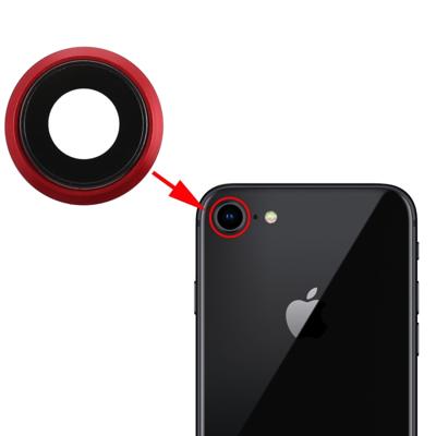 Terug van Bezel van de Camera met Lens Cover voor iPhone 8 (rood)