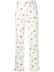 Reformation jean droit Mixed Emotions à taille haute - Blanc