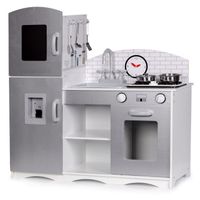 Viking Choice  Houten kinderkeuken zilvergrijs XXL 82x30x86 cm met kookgerei - thumbnail