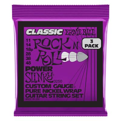 Ernie Ball 3250 Classic Pure Nickel Power Slinky Snaren (11-48) 3-Pack