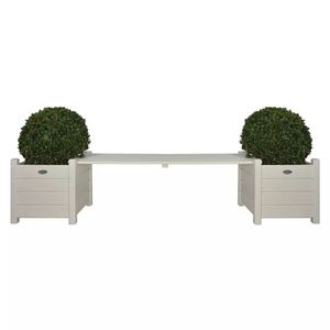 Esschert Design bank met plantenbak wit cf33w