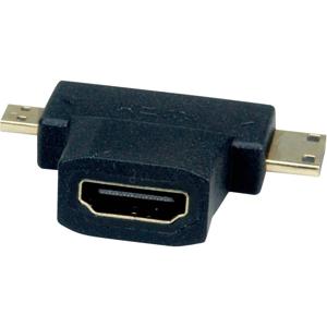 VALUE HDMI T-Adapter, HDMI - HDMI Mini + HDMI Micro