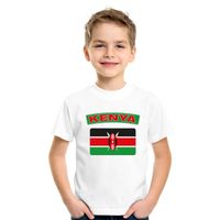 T-shirt Keniaanse vlag wit kinderen XL (158-164)  -