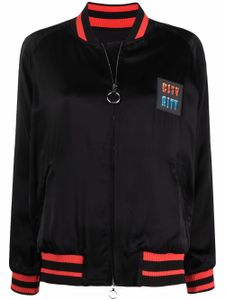 Rabanne veste bomber à patch logo - Noir