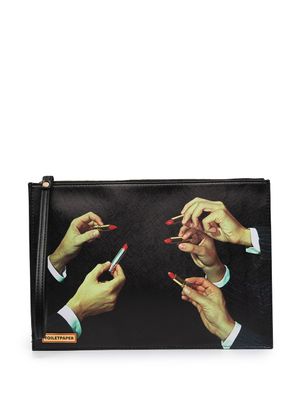 Seletti pochette à imprimé photographique - Noir