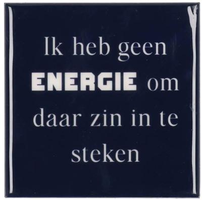 Tegeltje energie blue 10x10x1 cm - Daan kromhout design