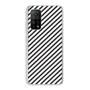 Strepen zwart-wit: Xiaomi Mi 10T 5G Transparant Hoesje