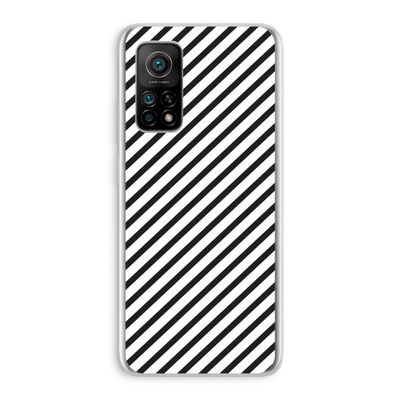 Strepen zwart-wit: Xiaomi Mi 10T 5G Transparant Hoesje