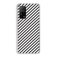 Strepen zwart-wit: Xiaomi Mi 10T 5G Transparant Hoesje