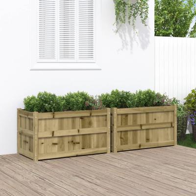 VidaXL Plantenbakken 2 st cm geïmpregneerd hout