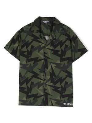 Neil Barrett Kids chemise à imprimé graphique - Vert