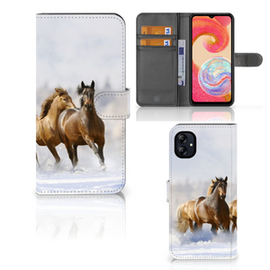 Samsung Galaxy A04e Telefoonhoesje met Pasjes Paarden