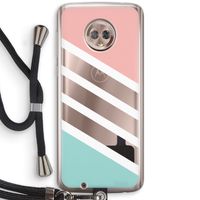 Strepen pastel: Motorola Moto G6 Transparant Hoesje met koord