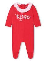 Kenzo Kids grenouillère volantée à logo imprimé - Rouge