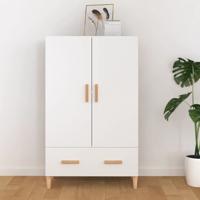 Hoge kast 70x31x115 cm bewerkt hout wit