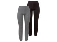 esmara Damesleggings, 2 stuks, met katoen (XXXL (56/58), Grijs/zwart)