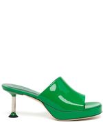 BY FAR mules Cala en cuir verni - Vert - thumbnail