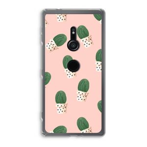 Cactusprint roze: Sony Xperia XZ2 Transparant Hoesje