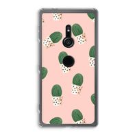 Cactusprint roze: Sony Xperia XZ2 Transparant Hoesje
