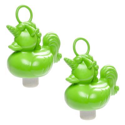 Duckiez eenhoorn badeendje badspeelgoed - 6x - groen - 15 x 7 cm - Met oogje voor het hengelspel