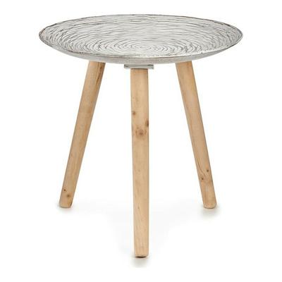 Bijzettafel Spiralen 40 x 39 x 40 cm Hout Bruin Wit