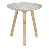 Bijzettafel Spiralen 40 x 39 x 40 cm Hout Bruin Wit