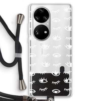 Eye pattern #3: Huawei P50 Pro Transparant Hoesje met koord