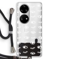 Eye pattern #3: Huawei P50 Pro Transparant Hoesje met koord