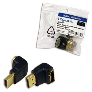 LogiLink AH0007 kabeladapter/verloopstukje HDMI haaks verticaal